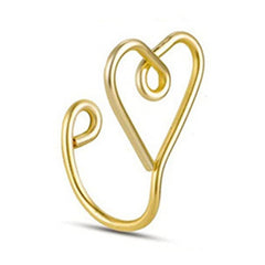 Love Fake Nose Ring Without Perforation Copper Gilding