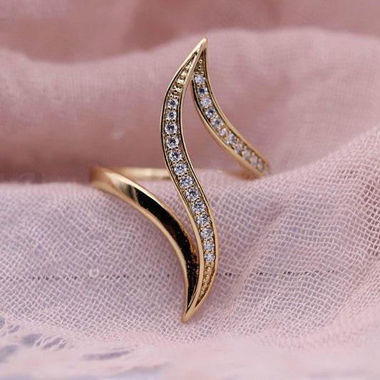 Exaggerated Curve Rose Gold Women Ring