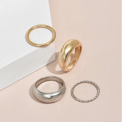 Metall-Ring-Set für Damen – Mehrere Ringe im modernen Look