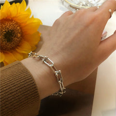 Silberfarbenes Chunky Chain Armband – Statement Edelstahl-Schmuck