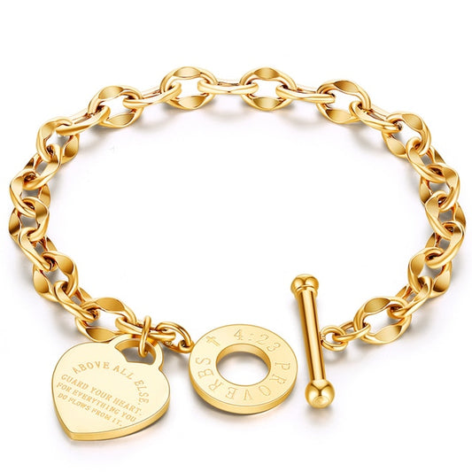 Love Herz Armband in Gold und Silber