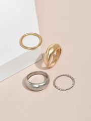 Metall-Ring-Set für Damen – Mehrere Ringe im modernen Look