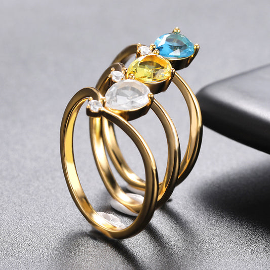Simple V-shaped December Birthstone Rings