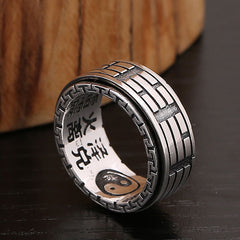 Handgefertigter 925 Silber Ring – Vintage-Schriftrolle Unisex