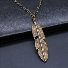 Bird Wing Feather Metal Chain