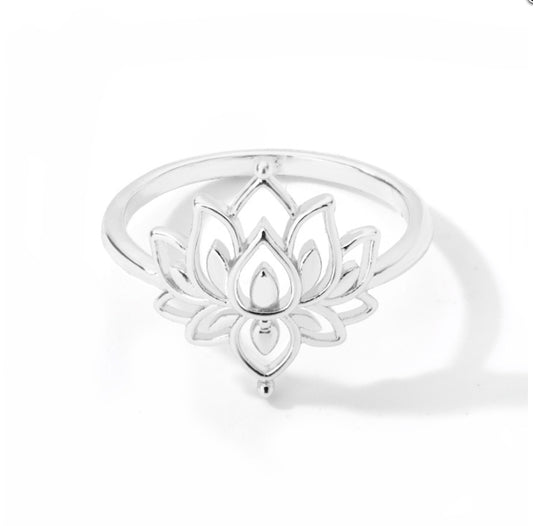 Women's Stainless Steel Lotus Rings
