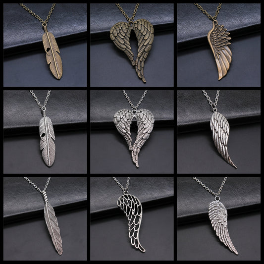 Bird Wing Feather Metal Chain