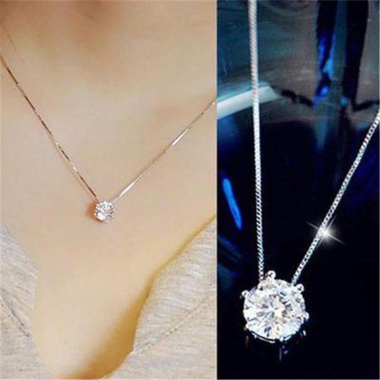 Elegante Halskette Dita aus Edelstahl mit Zirkon Anhänger
